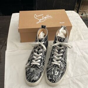Christian Louboutin men’s high tops patent leather.